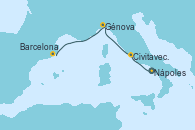 Visitando Nápoles (Italia), Civitavecchia (Roma), Génova (Italia), Barcelona