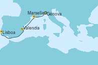 Visitando Génova (Italia), Marsella (Francia), Valencia, Lisboa (Portugal)