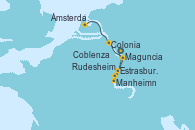 Visitando Maguncia (Alemania), Manheimn (Alemania), Estrasburgo (Francia), Rudesheim (Alemania), Coblenza (Alemania), Colonia (Alemania), Ámsterdam (Holanda), Ámsterdam (Holanda)