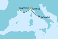 Visitando Civitavecchia (Roma), Savona (Italia), Marsella (Francia)