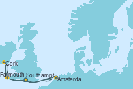Visitando Southampton (Inglaterra), Ámsterdam (Holanda), Cork (Irlanda), Falmouth (Gran Bretaña), Southampton (Inglaterra)