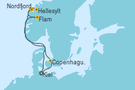 Visitando Kiel (Alemania), Copenhague (Dinamarca), Hellesylt (Noruega), Nordfjordeid, Flam (Noruega), Kiel (Alemania)
