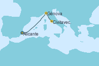 Visitando Alicante (España), Génova (Italia), Civitavecchia (Roma)