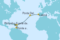 Visitando Fuerte de France (Martinica), Pointe a Pitre (Guadalupe), Philipsburg (St. Maarten), Ponta Delgada (Azores), Lisboa (Portugal)