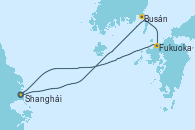 Visitando Shanghái (China), Busán (Corea del Sur), Fukuoka (Japón), Shanghái (China)