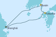 Visitando Shanghái (China), Fukuoka (Japón), Busán (Corea del Sur), Shanghái (China)