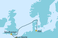 Visitando Le Havre (Francia), Southampton (Inglaterra), Kiel (Alemania)