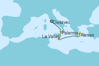 Visitando Civitavecchia (Roma), Palermo (Italia), La Valletta (Malta), Atenas (Grecia)