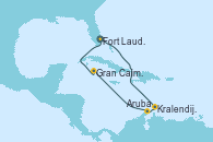 Visitando Fort Lauderdale (Florida/EEUU), Kralendijk (Antillas), Aruba (Antillas), Aruba (Antillas), Gran Caimán (Islas Caimán), Fort Lauderdale (Florida/EEUU)