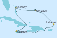 Visitando Fort Lauderdale (Florida/EEUU), Labadee (Haiti), Falmouth (Jamaica), CocoCay (Bahamas), Fort Lauderdale (Florida/EEUU)