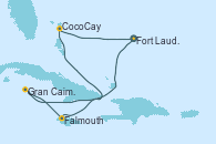 Visitando Fort Lauderdale (Florida/EEUU), Gran Caimán (Islas Caimán), Falmouth (Jamaica), CocoCay (Bahamas), Fort Lauderdale (Florida/EEUU)