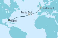 Visitando Miami (Florida/EEUU), Ponta Delgada (Azores), Ponta Delgada (Azores), Southampton (Inglaterra)