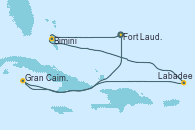 Visitando Fort Lauderdale (Florida/EEUU), Bimini (Bahamas), Labadee (Haiti), Gran Caimán (Islas Caimán), Fort Lauderdale (Florida/EEUU)