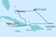 Visitando Fort Lauderdale (Florida/EEUU), Nassau (Bahamas), Gran Caimán (Islas Caimán), Labadee (Haiti), Fort Lauderdale (Florida/EEUU)