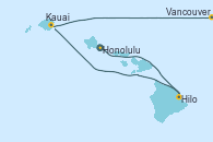 Visitando Honolulu (Hawai), Hilo (Hawai), Kauai (Hawai), Vancouver (Canadá)