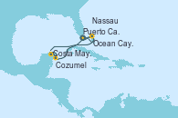 Visitando Puerto Cañaveral (Florida), Ocean Cay MSC Marine Reserve (Bahamas), Ocean Cay MSC Marine Reserve (Bahamas), Costa Maya (México), Cozumel (México), Puerto Cañaveral (Florida), Nassau (Bahamas), Ocean Cay MSC Marine Reserve (Bahamas), Puerto Cañaveral (Florida)