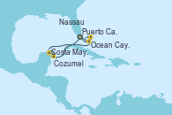 Visitando Puerto Cañaveral (Florida), Ocean Cay MSC Marine Reserve (Bahamas), Ocean Cay MSC Marine Reserve (Bahamas), Costa Maya (México), Cozumel (México), Puerto Cañaveral (Florida), Ocean Cay MSC Marine Reserve (Bahamas), Nassau (Bahamas), Puerto Cañaveral (Florida)