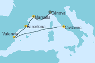 Visitando Génova (Italia), Marsella (Francia), Barcelona, Valencia, Civitavecchia (Roma)