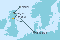 Visitando Hamburgo (Alemania), Lerwick (Escocia), Invergordon (Escocia), South Queensferry (Escocia), South Queensferry (Escocia), Aberdeen (Escocia), Hamburgo (Alemania)