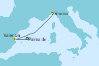 Visitando Palma de Mallorca (España), Valencia, Génova (Italia)
