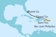 Visitando Puerto Cañaveral (Florida), Saint Thomas (Islas Vírgenes), Philipsburg (St. Maarten), San Juan (Puerto Rico), Grand Turks(Turks & Caicos), Puerto Cañaveral (Florida)