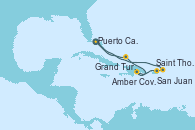 Visitando Puerto Cañaveral (Florida), Saint Thomas (Islas Vírgenes), San Juan (Puerto Rico), Amber Cove (República Dominicana), Grand Turks(Turks & Caicos), Puerto Cañaveral (Florida)