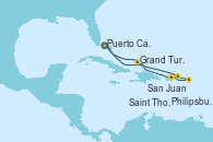 Visitando Puerto Cañaveral (Florida), Grand Turks(Turks & Caicos), San Juan (Puerto Rico), Philipsburg (St. Maarten), Saint Thomas (Islas Vírgenes), Puerto Cañaveral (Florida)