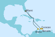 Visitando Miami (Florida/EEUU), Curacao (Antillas), Bonaire (Países Bajos), Aruba (Antillas), Miami (Florida/EEUU)