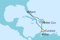 Visitando Miami (Florida/EEUU), Amber Cove (República Dominicana), Aruba (Antillas), Curacao (Antillas), Miami (Florida/EEUU)