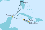 Visitando Tampa (Florida), Gran Caimán (Islas Caimán), Ocho Ríos (Jamaica), Cozumel (México), Tampa (Florida)