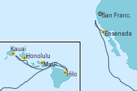 Visitando San Francisco (California/EEUU), Maui (Hawai), Honolulu (Hawai), Kauai (Hawai), Hilo (Hawai), Ensenada (México), San Francisco (California/EEUU)