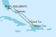 Visitando Miami (Florida/EEUU), Grand Turks(Turks & Caicos), Amber Cove (República Dominicana), Nassau (Bahamas), Celebration Key, The Bahamas, Miami (Florida/EEUU)