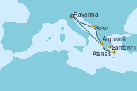 Visitando Ravenna (Italia), Kotor (Montenegro), Atenas (Grecia), Santorini (Grecia), Argostoli (Grecia), Ravenna (Italia)