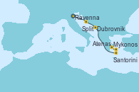 Visitando Ravenna (Italia), Split (Croacia), Dubrovnik (Croacia), Santorini (Grecia), Santorini (Grecia), Mykonos (Grecia), Atenas (Grecia)