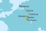 Visitando Ámsterdam (Holanda), Ámsterdam (Holanda), Colonia (Alemania), Coblenza (Alemania), Manheimn (Alemania), Estrasburgo (Francia), Basilea (Suiza), Basilea (Suiza)