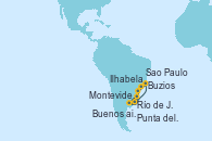 Visitando Río de Janeiro (Brasil), Buzios (Brasil), Ilhabela (Brasil), Ilhabela (Brasil), Sao Paulo (Brasil), Punta del Este (Uruguay), Montevideo (Uruguay), Buenos aires, Buenos aires