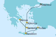 Visitando Estambul (Turquía), Mykonos (Grecia), Heraklion (Creta), Rodas (Grecia), Santorini (Grecia), Atenas (Grecia)
