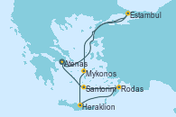 Visitando Atenas (Grecia), Estambul (Turquía), Mykonos (Grecia), Heraklion (Creta), Rodas (Grecia), Santorini (Grecia), Atenas (Grecia)