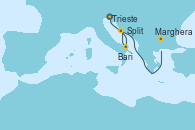 Visitando Trieste (Italia), Bari (Italia), Split (Croacia), Marghera (Venecia/Italia)