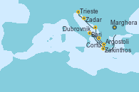 Visitando Marghera (Venecia/Italia), Bari (Italia), Corfú (Grecia), Zakinthos (Grecia), Argostoli (Grecia), Dubrovnik (Croacia), Zadar (Croacia), Trieste (Italia)