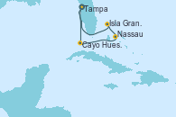 Visitando Tampa (Florida), Cayo Hueso (Key West/Florida), Nassau (Bahamas), Isla Gran Bahama (Florida/EEUU), Tampa (Florida)