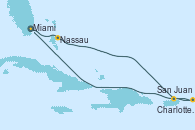 Visitando Miami (Florida/EEUU), Nassau (Bahamas), San Juan (Puerto Rico), Charlotte Amalie (St. Thomas), Miami (Florida/EEUU)