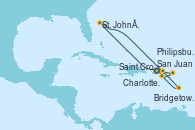 Visitando San Juan (Puerto Rico), Charlotte Amalie (St. Thomas), Saint Croix (Islas Vírgenes), Philipsburg (St. Maarten), St. John´s (Antigua y Barbuda), Bridgetown (Barbados), San Juan (Puerto Rico)
