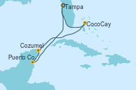 Visitando Tampa (Florida), CocoCay (Bahamas), Cozumel (México), Puerto Costa Maya (México), Tampa (Florida)