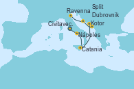 Visitando Civitavecchia (Roma), Nápoles (Italia), Catania (Sicilia), Kotor (Montenegro), Dubrovnik (Croacia), Split (Croacia), Ravenna (Italia)