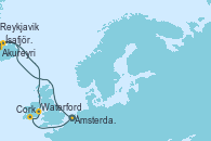 Visitando Ámsterdam (Holanda), Akureyri (Islandia), Ísafjörður (Islandia), Reykjavik (Islandia), Waterford (Irlanda), Cork (Irlanda), Ámsterdam (Holanda)