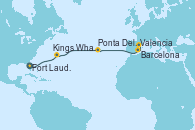 Visitando Fort Lauderdale (Florida/EEUU), Kings Wharf (Bermudas), Ponta Delgada (Azores), Valencia, Barcelona