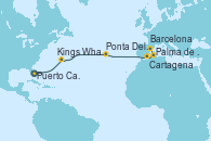 Visitando Puerto Cañaveral (Florida), Kings Wharf (Bermudas), Ponta Delgada (Azores), Cartagena (Murcia), Palma de Mallorca (España), Barcelona