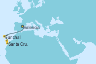 Visitando Valencia, Funchal (Madeira), Santa Cruz de la Palma (España), Santa Cruz de Tenerife (España)