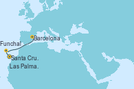 Visitando Santa Cruz de Tenerife (España), Las Palmas de Gran Canaria (España), Funchal (Madeira), Barcelona